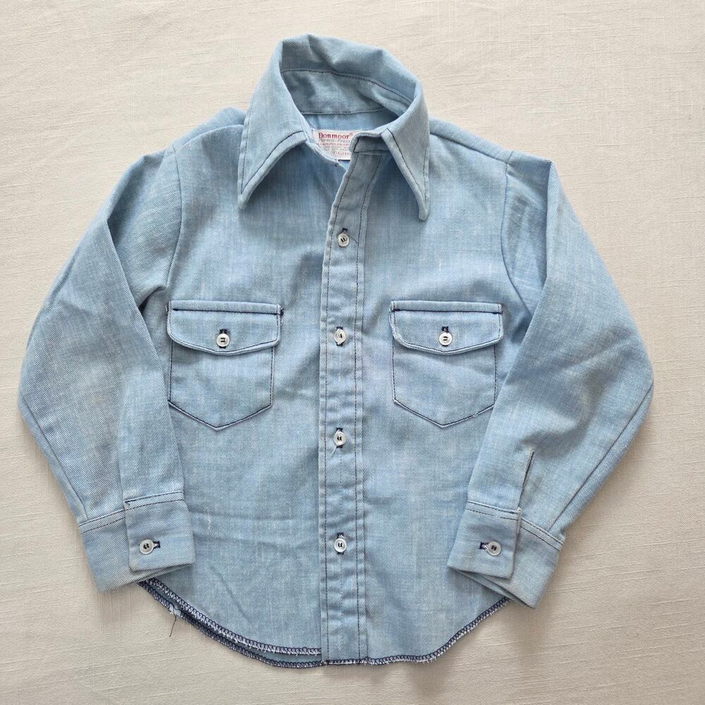 Vintage 70s Donmoor Light Wash Denim Buttondown 5t